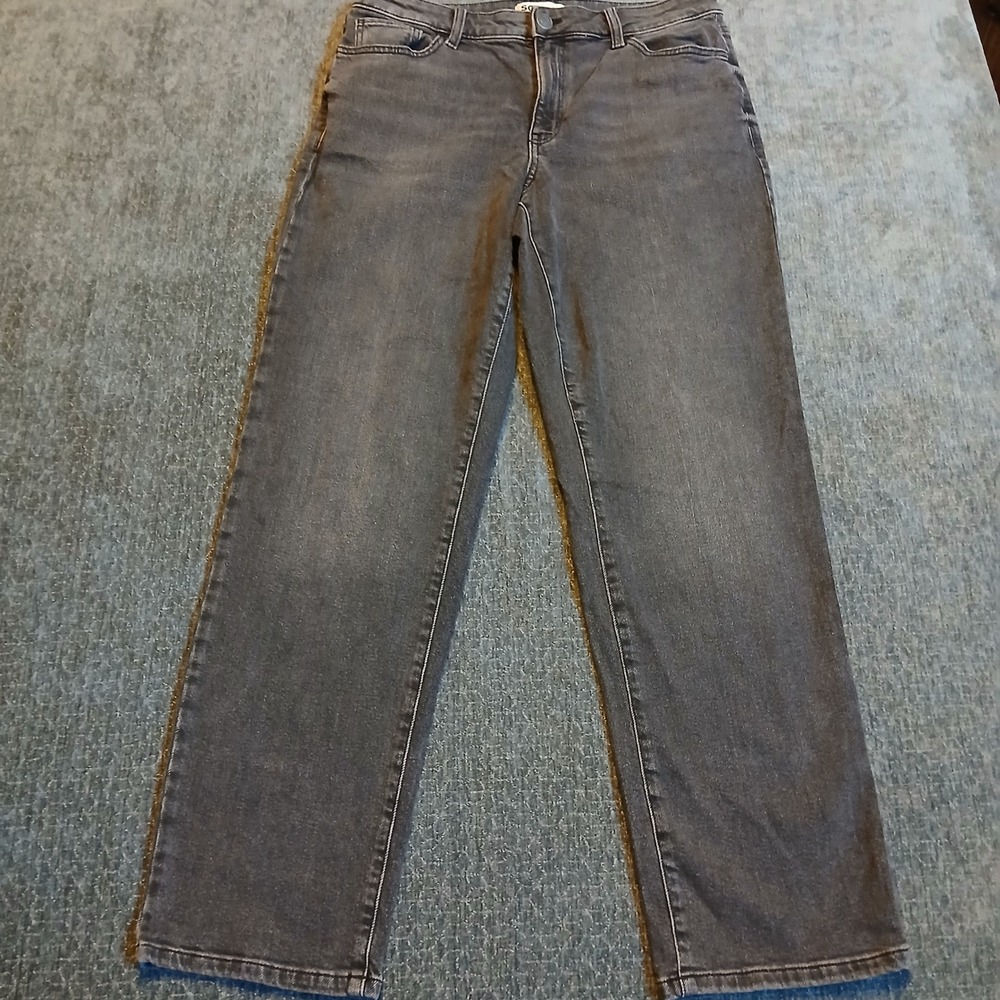 SO High-Rise 90s Straight Leg Jeans Dark Gray Wash Size 13/31 Stretch Denim